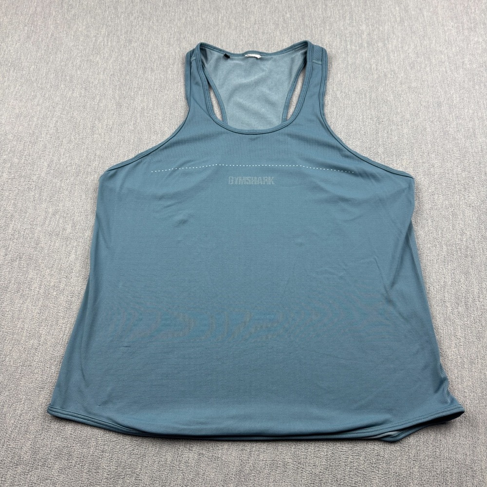 Gymshark Tank Top Women Large Blue Sleeveless Gym‎ Workout  Active Scoop Neck